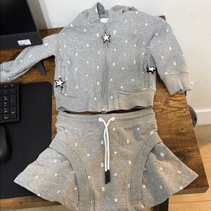 Burberry Gray Hoodie with Star and Logo Pattern